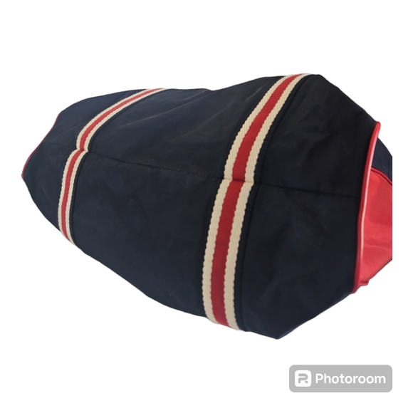 Gucci Vintage Nylon Tote Bag Blue Red Cream NWOT - Picture 12 of 14